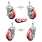Service Caster 5 Inch Red Polyurethane Wheel Swivel 3/8 Inch Threaded Stem Caster Brake, 2PK SCC-TS20S514-PPUB-RED-TLB-381615-2S2 - alternate 4